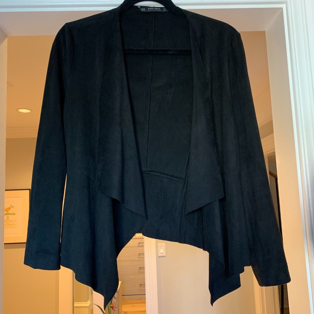 ZARA Basic Black Vegan Leather Jacket Women’s Size M